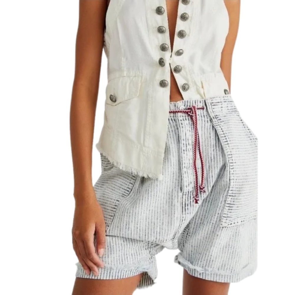 NEW Free People Easy Rider Harem Short Acid Stripe Womens Size XS